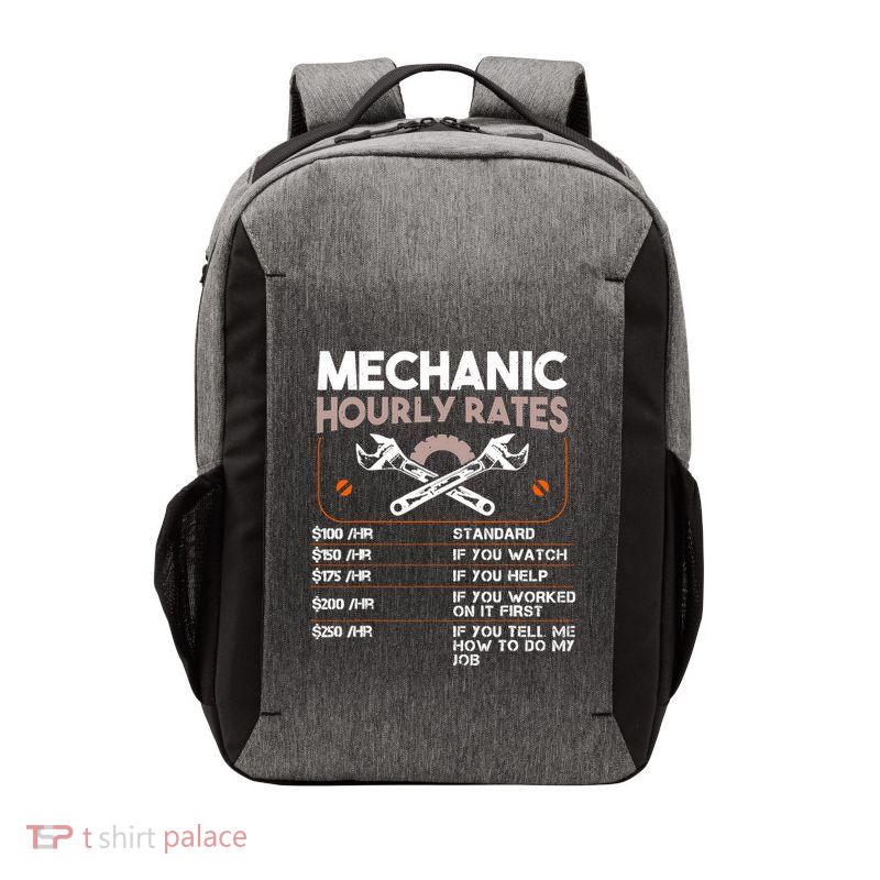Mechanic Hourly Rate Gift For Funny Labor Rates Vector Backpack