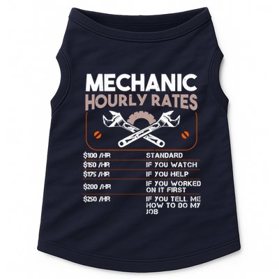 Mechanic Hourly Rate Gift For Funny Labor Rates Doggie Tank
