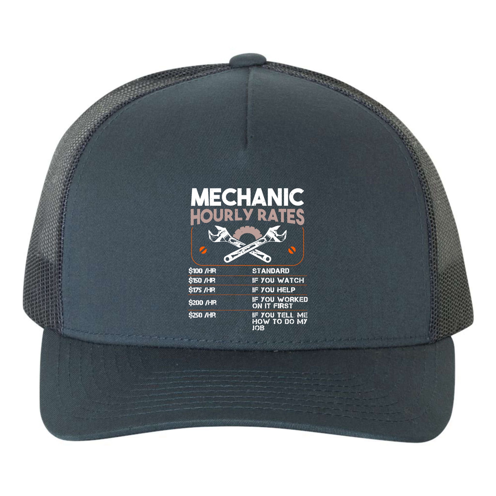 Mechanic Hourly Rate Gift For Funny Labor Rates Yupoong Adult 5-Panel Trucker Hat