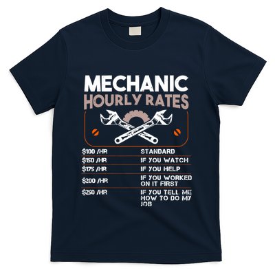 Mechanic Hourly Rate Gift For Funny Labor Rates T-Shirt