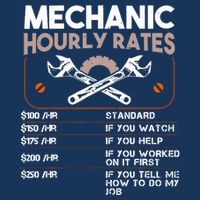 Mechanic Hourly Rate Gift For Funny Labor Rates Flat Bill Trucker Hat