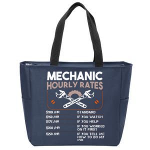 Mechanic Hourly Rate Gift For Funny Labor Rates Zip Tote Bag