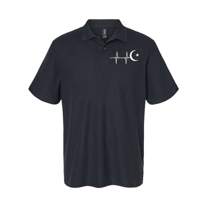 Muslim heartbeats, Ramadan Kareem moon Crescent Eid Softstyle Adult Sport Polo