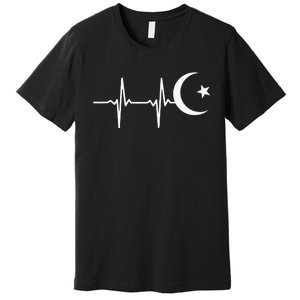 Muslim heartbeats, Ramadan Kareem moon Crescent Eid Premium T-Shirt