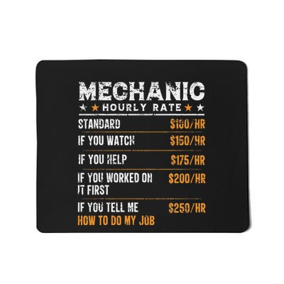 Mechanic Hourly Rate Funny Mechanic Worker Mousepad