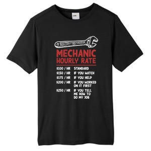 Mechanic Hourly Rate Funny Car Motorcycle Labor Gift Meaningful Gift Tall Fusion ChromaSoft Performance T-Shirt