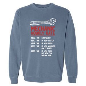 Mechanic Hourly Rate Funny Car Motorcycle Labor Gift Meaningful Gift Garment-Dyed Sweatshirt