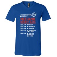 Mechanic Hourly Rate Funny Car Motorcycle Labor Gift Meaningful Gift V-Neck T-Shirt