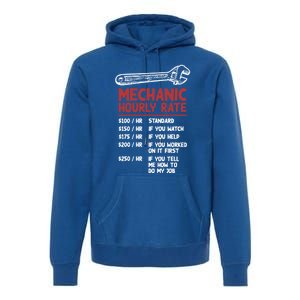 Mechanic Hourly Rate Funny Car Motorcycle Labor Gift Meaningful Gift Premium Hoodie