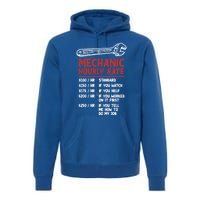 Mechanic Hourly Rate Funny Car Motorcycle Labor Gift Meaningful Gift Premium Hoodie