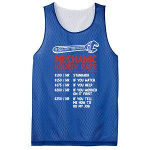 Mechanic Hourly Rate Funny Car Motorcycle Labor Gift Meaningful Gift Mesh Reversible Basketball Jersey Tank