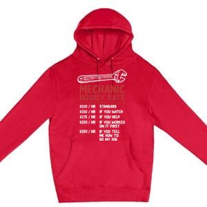 Mechanic Hourly Rate Funny Car Motorcycle Labor Gift Meaningful Gift Premium Pullover Hoodie