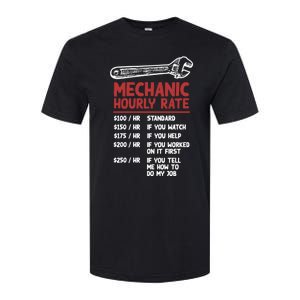 Mechanic Hourly Rate Funny Car Motorcycle Labor Gift Meaningful Gift Softstyle CVC T-Shirt