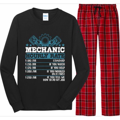 Mechanic Hourly Rate | Auto Mechanic Gifts Long Sleeve Pajama Set