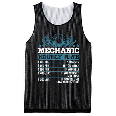 Mechanic Hourly Rate | Auto Mechanic Gifts Mesh Reversible Basketball Jersey Tank