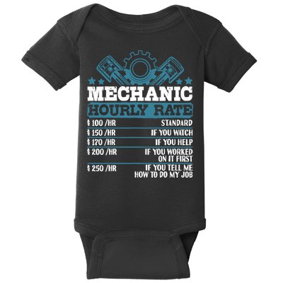 Mechanic Hourly Rate | Auto Mechanic Gifts Baby Bodysuit