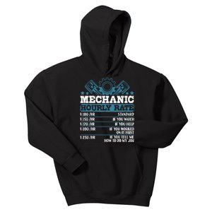 Mechanic Hourly Rate | Auto Mechanic Gifts Kids Hoodie