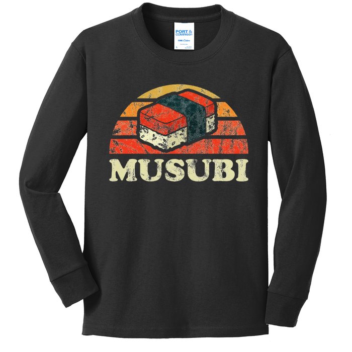 Musubi Hawaii Retro Style Kids Long Sleeve Shirt