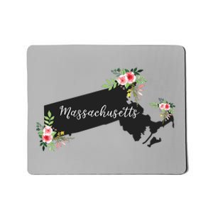 Massachusetts Home State Watercolor Flower Ma Mousepad