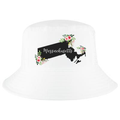 Massachusetts Home State Watercolor Flower Ma Cool Comfort Performance Bucket Hat