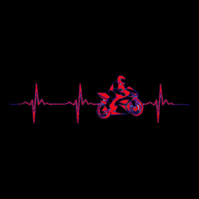 Motorcycle Heartbeat Sportbike Crotch Rocket Polo