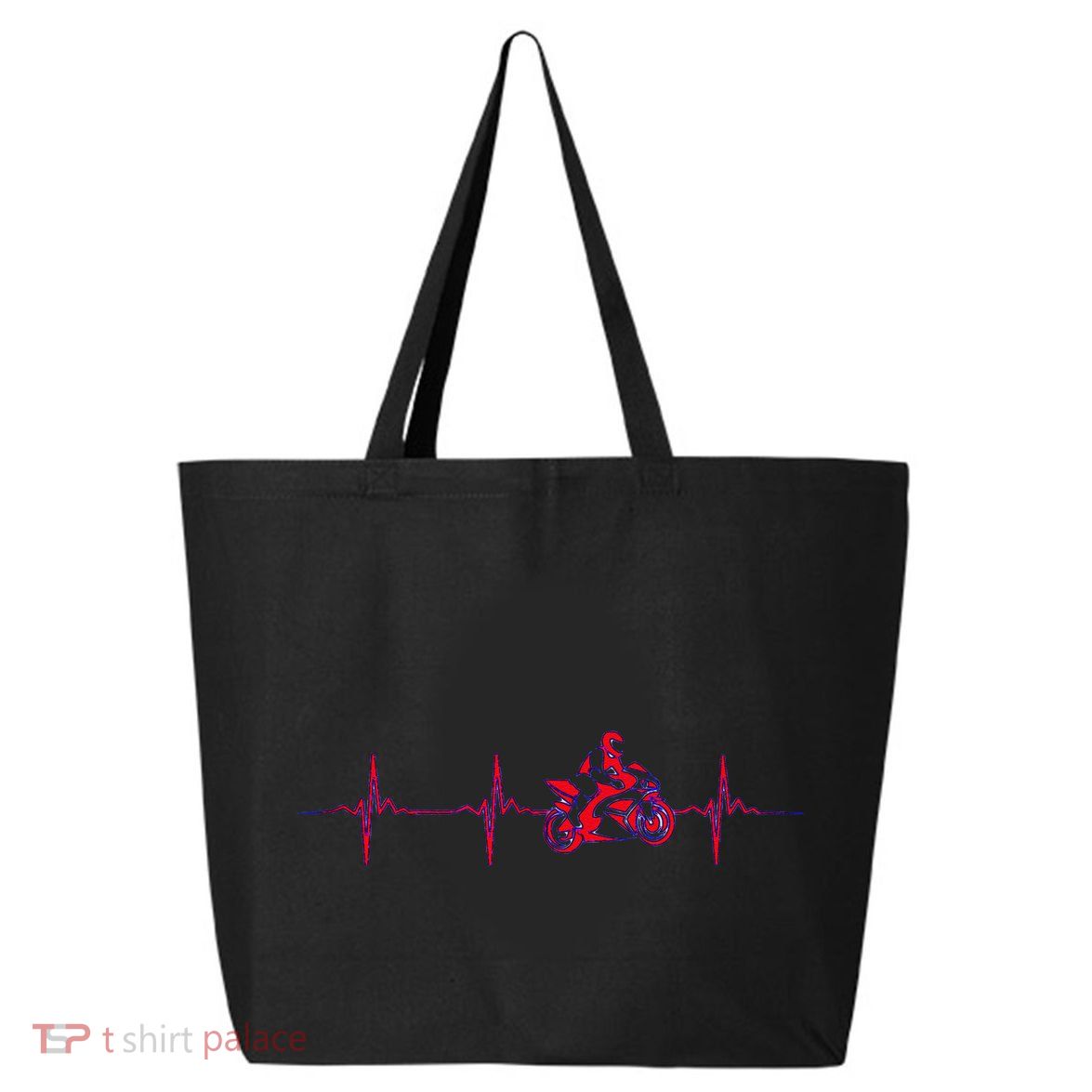 Motorcycle Heartbeat Sportbike Crotch Rocket 25L Jumbo Tote