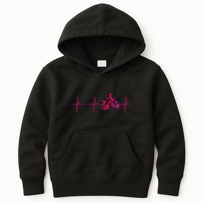 Motorcycle Heartbeat Sportbike Crotch Rocket Kids Hoodie
