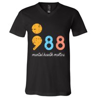 Mental Health Semicolon 98 Depression Awareness V-Neck T-Shirt