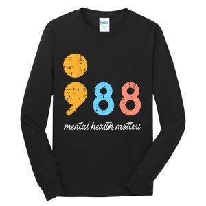 Mental Health Semicolon 98 Depression Awareness Tall Long Sleeve T-Shirt