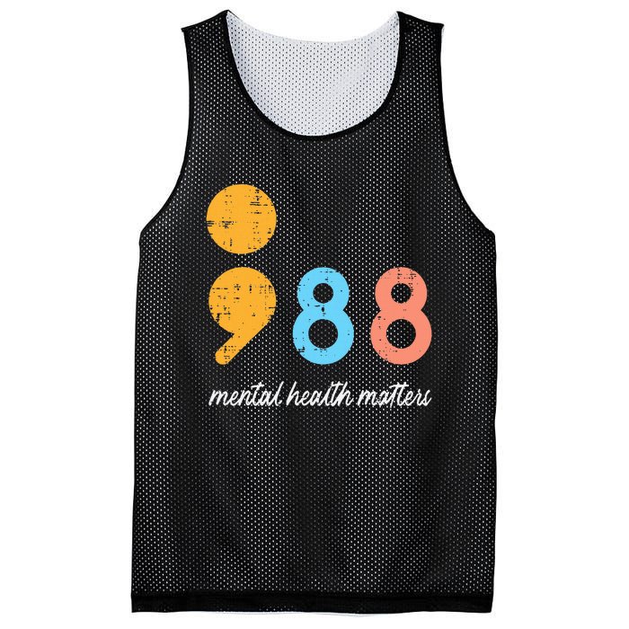 Mental Health Semicolon 98 Depression Awareness Mesh Reversible Basketball Jersey Tank