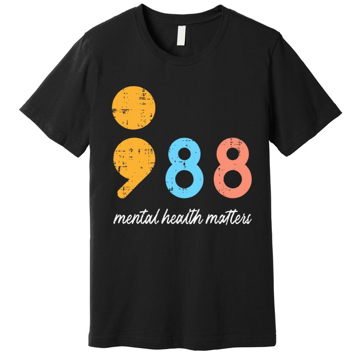 Mental Health Semicolon 98 Depression Awareness Premium T-Shirt