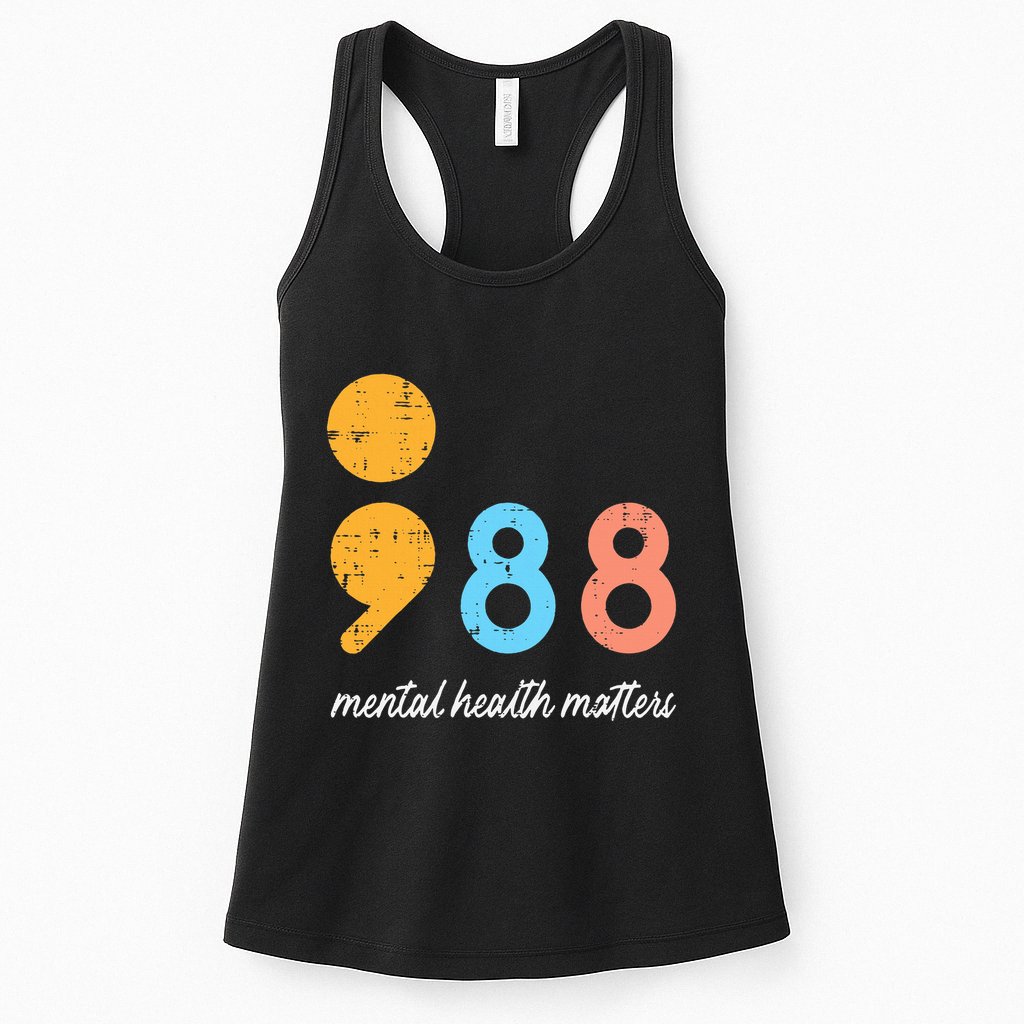 Mental Health Semicolon 98 Depression Awareness Womens Tank Top