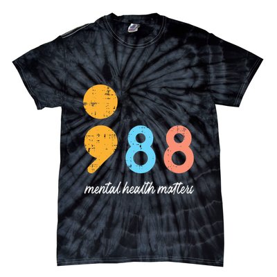 Mental Health Semicolon 98 Depression Awareness Tie-Dye T-Shirt