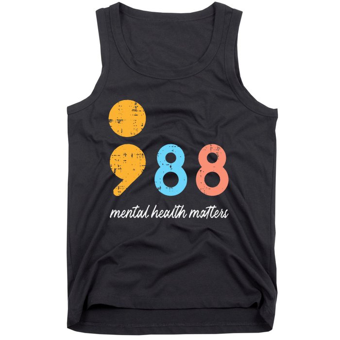 Mental Health Semicolon 98 Depression Awareness Tank Top