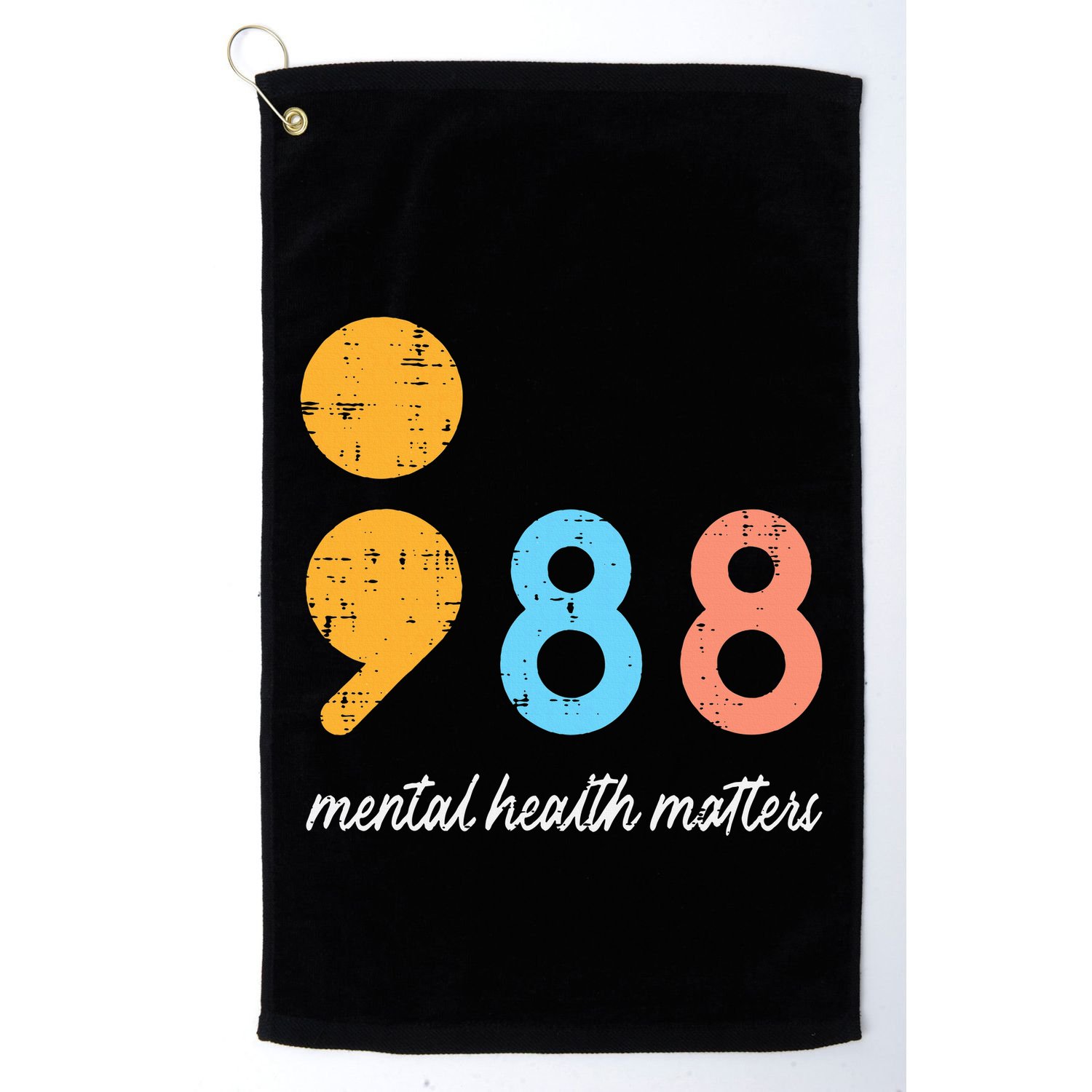 Mental Health Semicolon 98 Depression Awareness Golf Towel