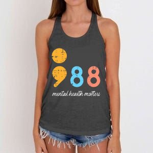 Mental Health Semicolon 98 Depression Awareness Women's Knotted Racerback Tank