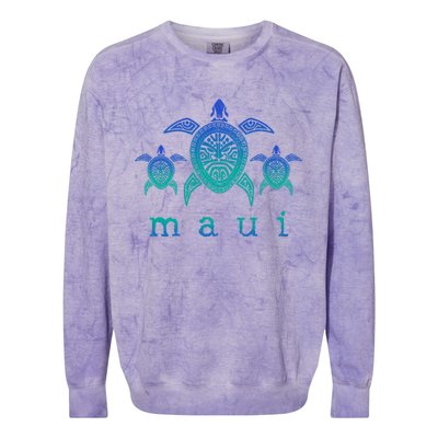 Maui Hawaii Sea Turtles Hawaiian Scuba Diving Souvenir Colorblast Crewneck Sweatshirt