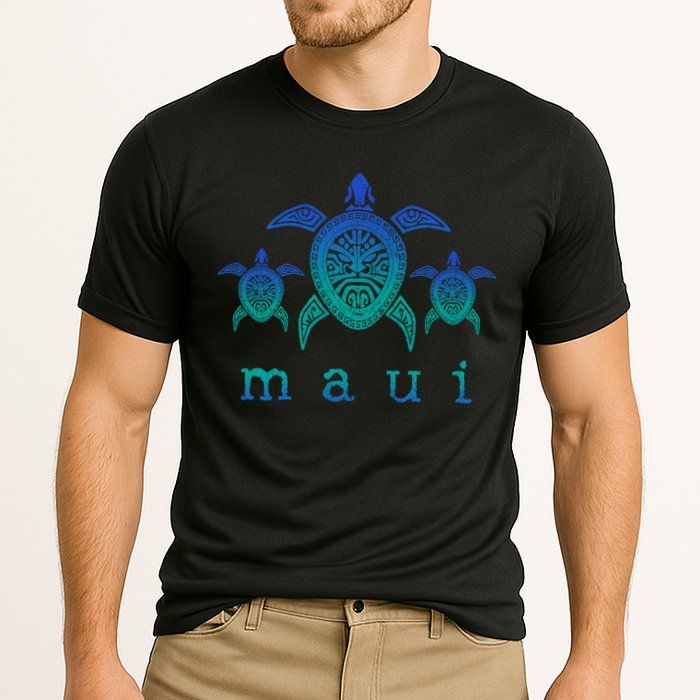 Maui Hawaii Sea Turtles Hawaiian Scuba Diving Souvenir Cooling Performance Crew T-Shirt