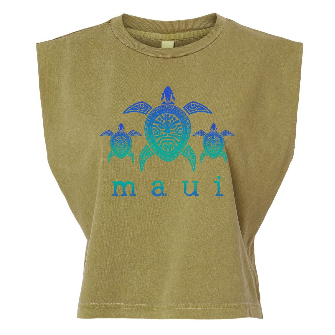 Maui Hawaii Sea Turtles Hawaiian Scuba Diving Souvenir Garment-Dyed Women's Muscle Tee
