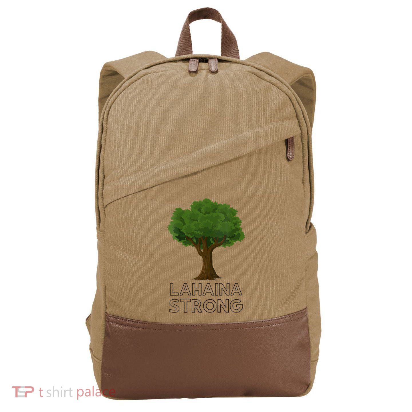 Maui Hawaii Strong Maui Wildfire Lahaina Survivor Cotton Canvas Backpack
