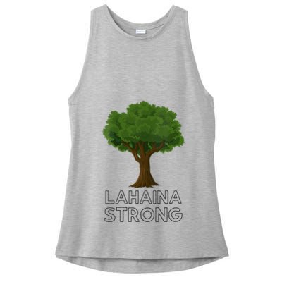 Maui Hawaii Strong Maui Wildfire Lahaina Survivor Ladies PosiCharge Tri-Blend Wicking Tank