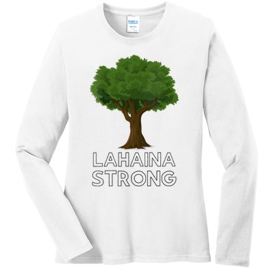 Maui Hawaii Strong Maui Wildfire Lahaina Survivor Ladies Long Sleeve Shirt