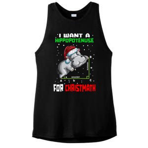 Math Hippopotamus Saying I Want A Hippopotenuse For Gift Ladies PosiCharge Tri-Blend Wicking Tank