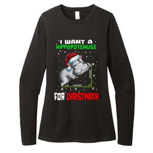 Math Hippopotamus Saying I Want A Hippopotenuse For Gift Womens CVC Long Sleeve Shirt