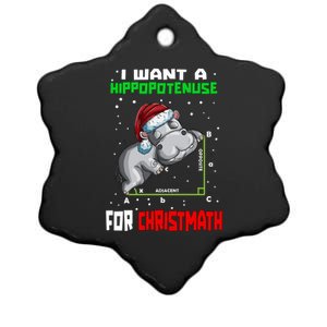 Math Hippopotamus Saying I Want A Hippopotenuse For Gift Ceramic Star Ornament