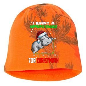 Math Hippopotamus Saying I Want A Hippopotenuse For Gift Kati - Camo Knit Beanie