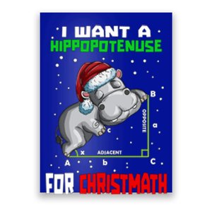 Math Hippopotamus Saying I Want A Hippopotenuse For Gift Poster