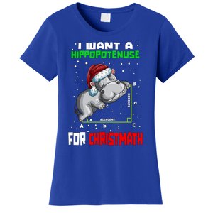 Math Hippopotamus Saying I Want A Hippopotenuse For Gift Women's T-Shirt