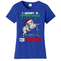 Math Hippopotamus Saying I Want A Hippopotenuse For Gift Women's T-Shirt