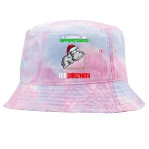 Math Hippopotamus Saying I Want A Hippopotenuse For Gift Tie-Dyed Bucket Hat